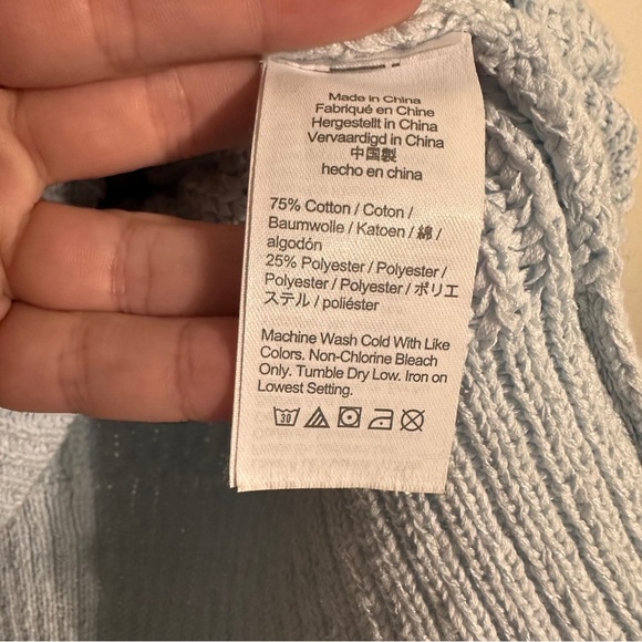 J Crew Cropped Patch Pocket Beach Cardigan Sweater in XL Baby Blue - Picture 6 of 8